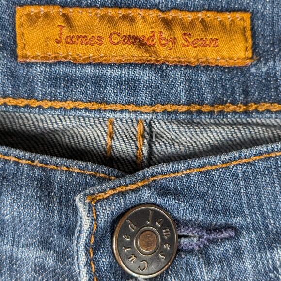 James Jeans Cured by Seun 35x32 Women’s Bootcut Flare Blue Denim USA Premium - Picture 3 of 5